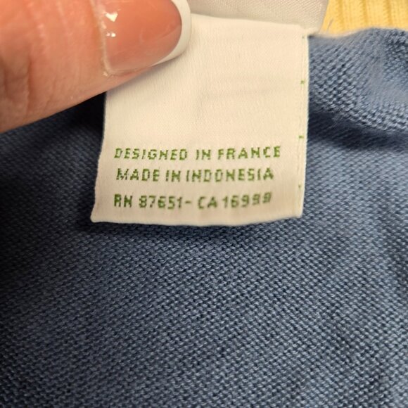 🐊 Lacoste Blue V-Neck Button Cardigan | Size 38 (Small) - Picture 6 of 16